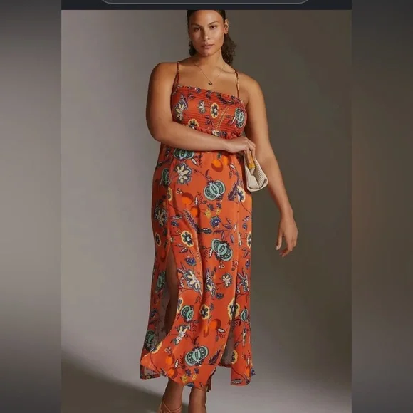 chinese dress ladies Orange Floral Pleated Satin Maternity Maxi Dress  PinkBlush